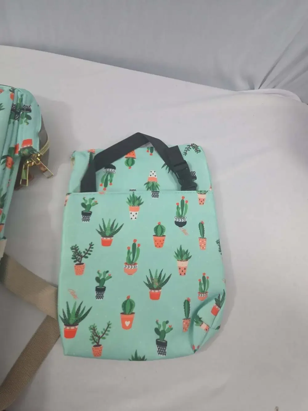 Mewth Cactus Print Diaper Bag Backpack with Matching Nappy Pouch